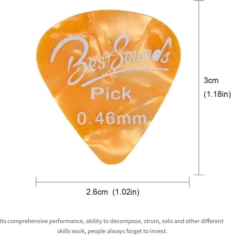 BestSounds 48 Packs Thin, Medium & Heavy Gauges Guitar Picks, Mixed Colorful Celluloid Picks for Acoustic Guitar, Bass and Electric Guitar - Image 5